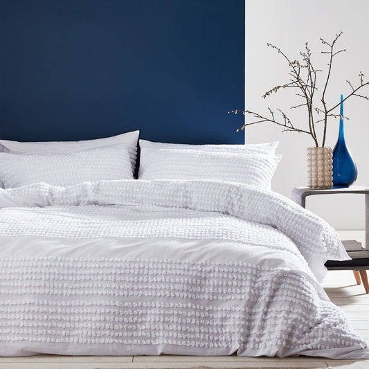 Bianca Malmo White 100% Cotton Duvet Set