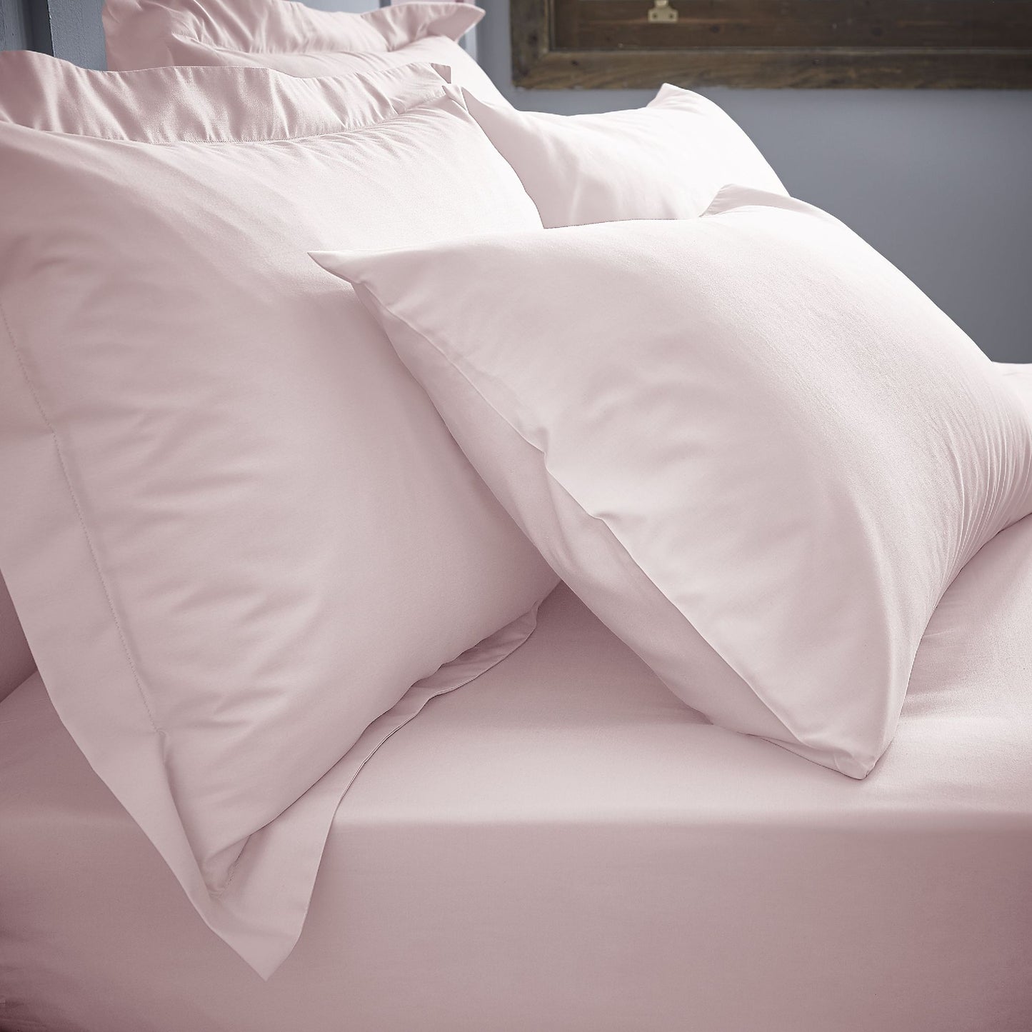 Bianca Blush Pink 200TC 100% Cotton Percale Housewife Pillowcase Pair