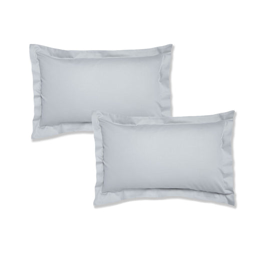 Bianca Grey 200TC Cotton Percale Oxford Pillowcase Pair
