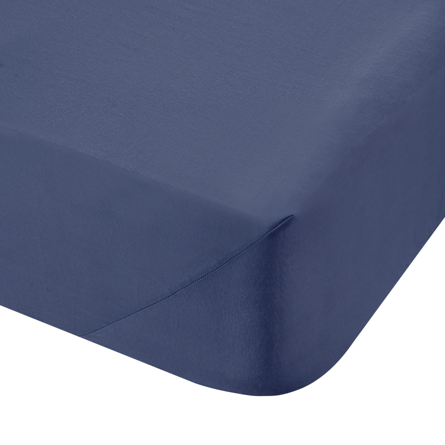 Bianca Blue 200TC 100% Cotton Percale Deep (32cm) Fitted Sheet