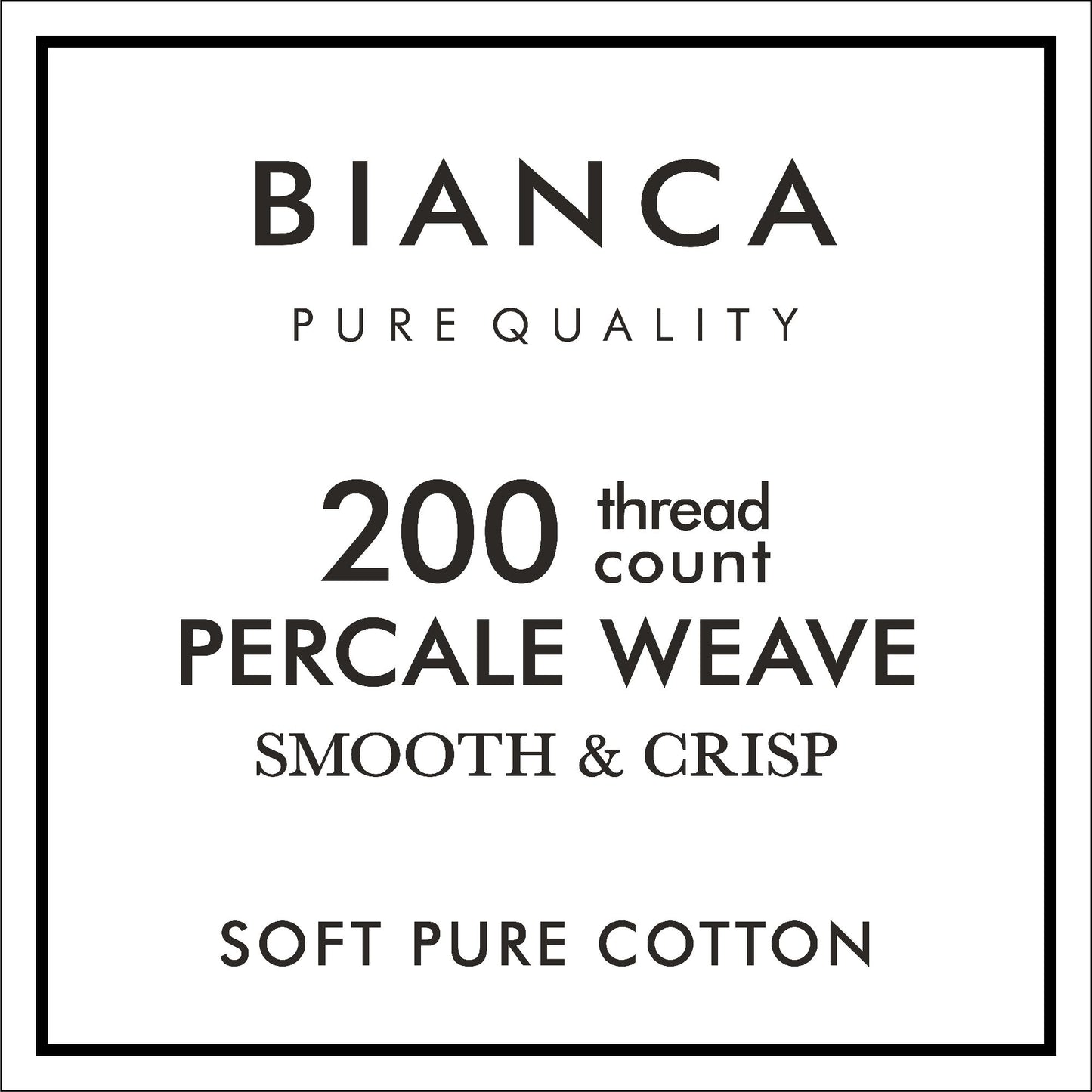 Bianca White 200TC 100% Cotton Percale Deep (32cm) Fitted Sheet