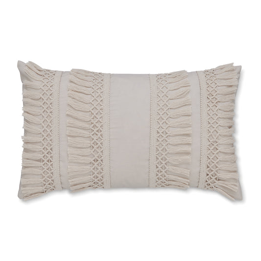 Pineapple Elephant Izmir Natural Cotton Tassel Cushion (30cm x 50cm)