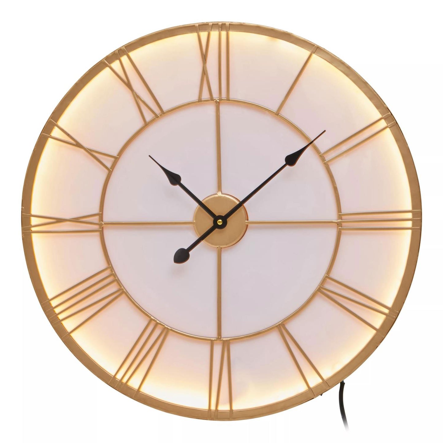 Genova Gold And White LED Wall Clock