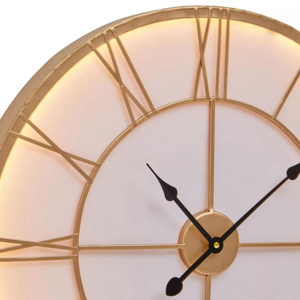 Genova Gold And White LED Wall Clock