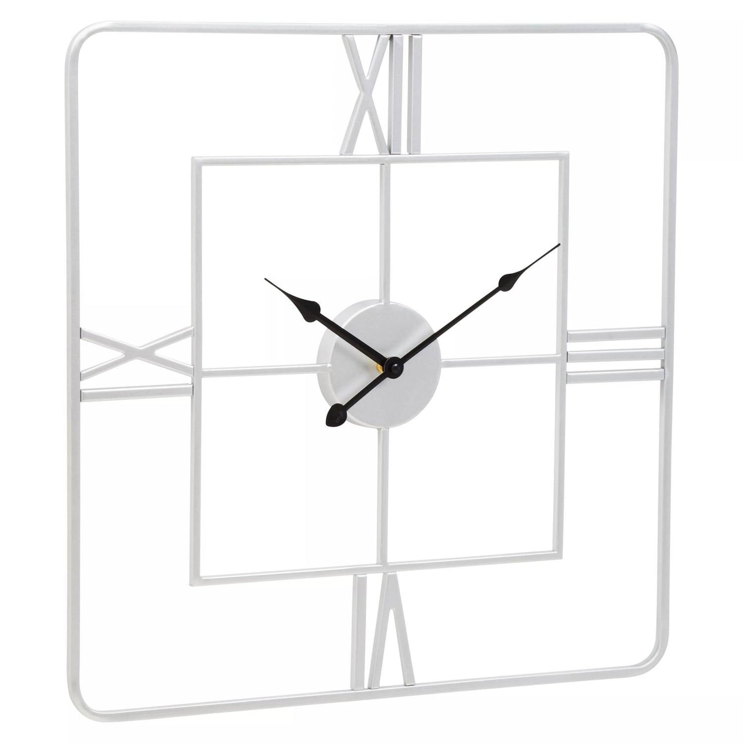 Kent Silver Finish Square Wall Clock