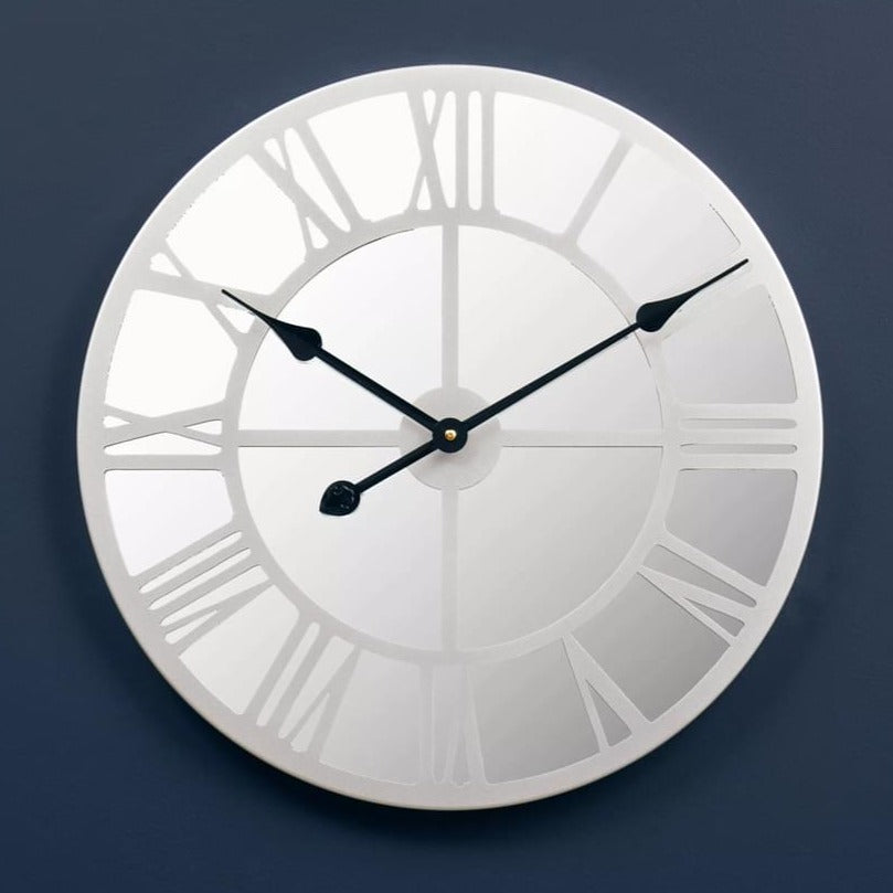 Kent Silver Mirrored Wall Clock