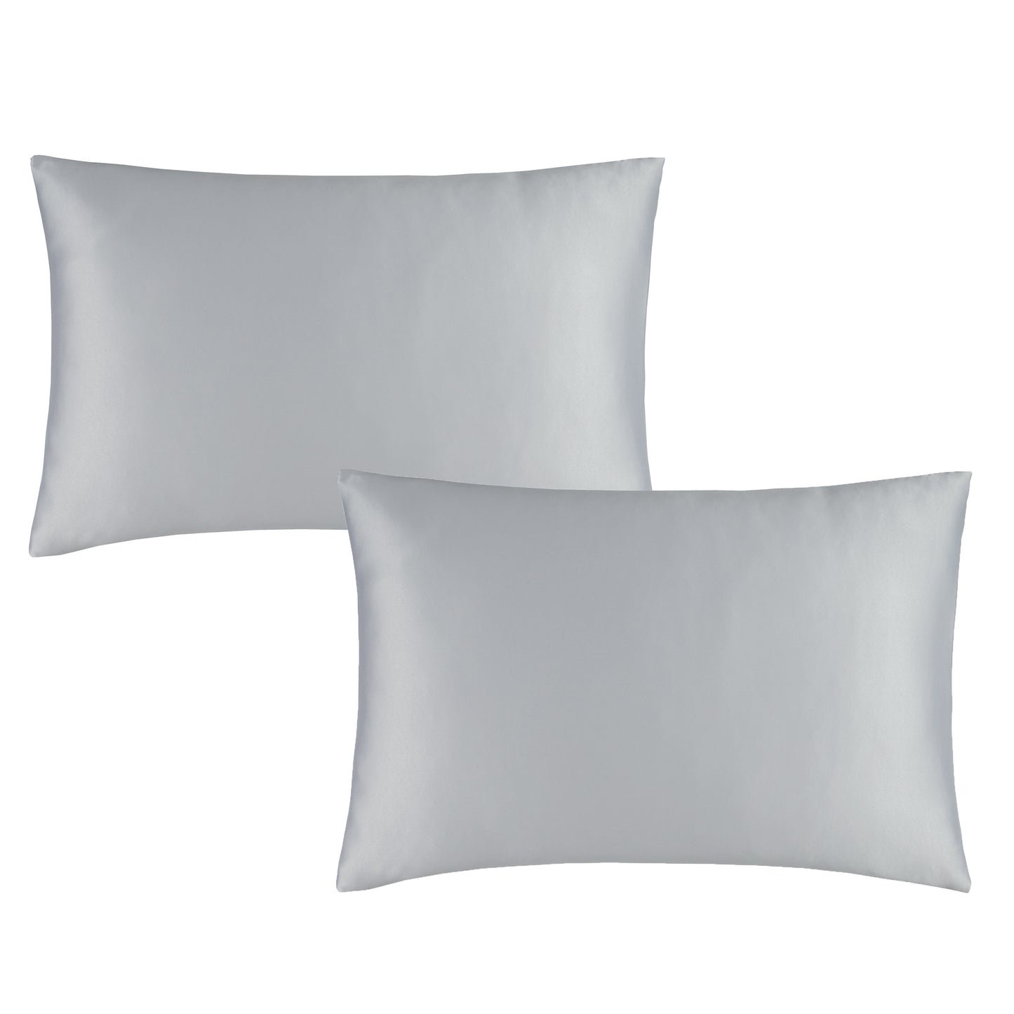 Catherine Lansfield Silver Silky Soft Satin Standard Pillowcase Pair