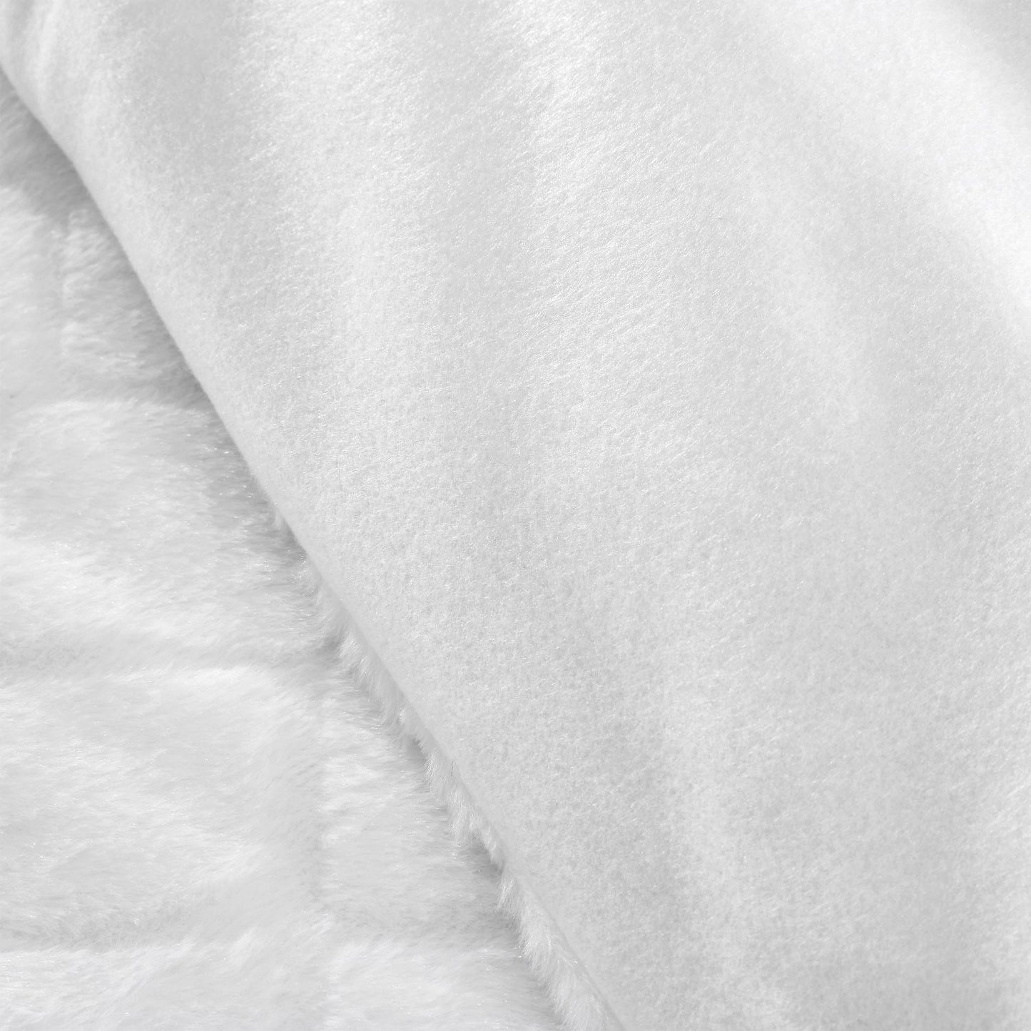 Catherine Lansfield Cosy Diamond White Faux Fur Duvet Set