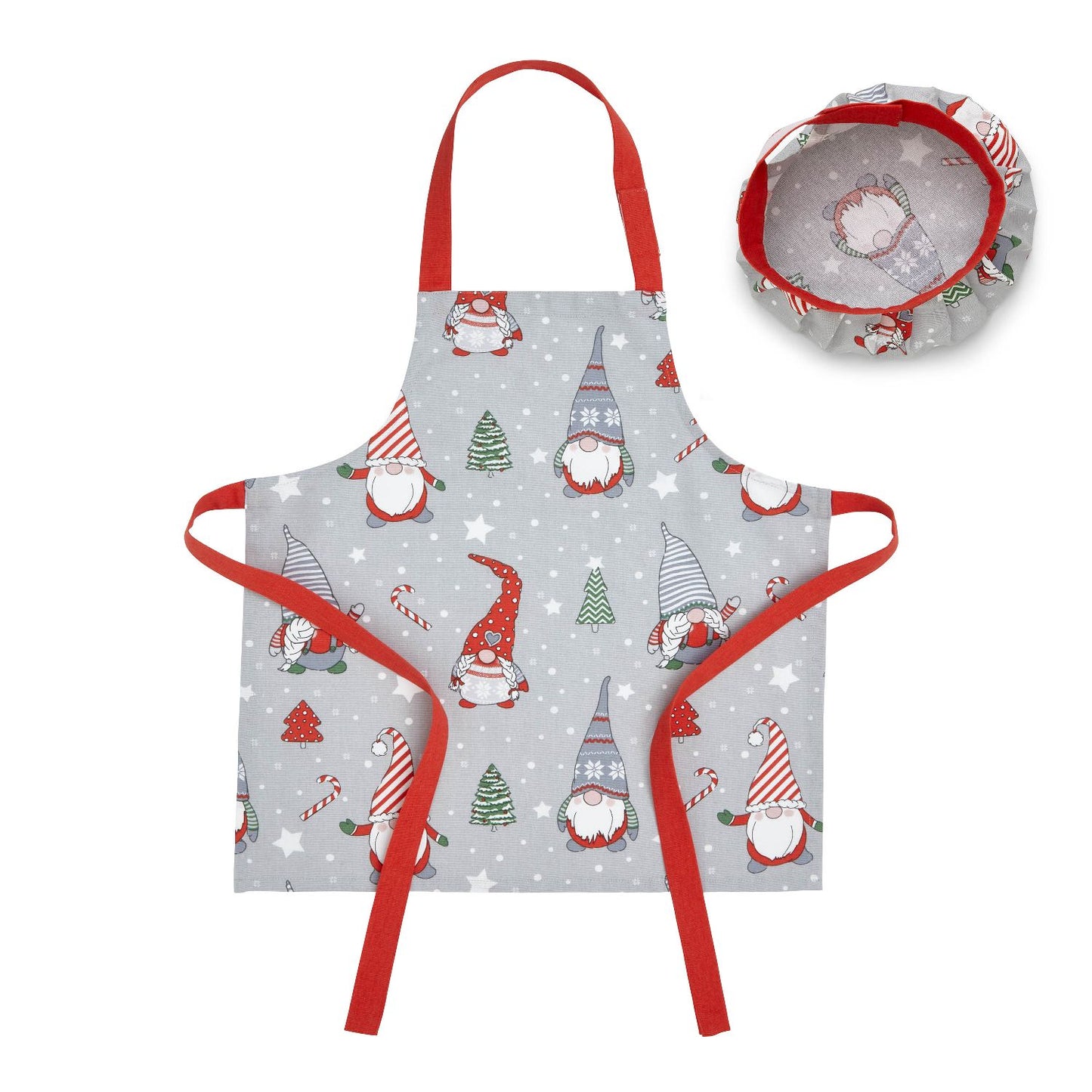 Catherine Lansfield Christmas Gnomes Kids Apron & Hat Set