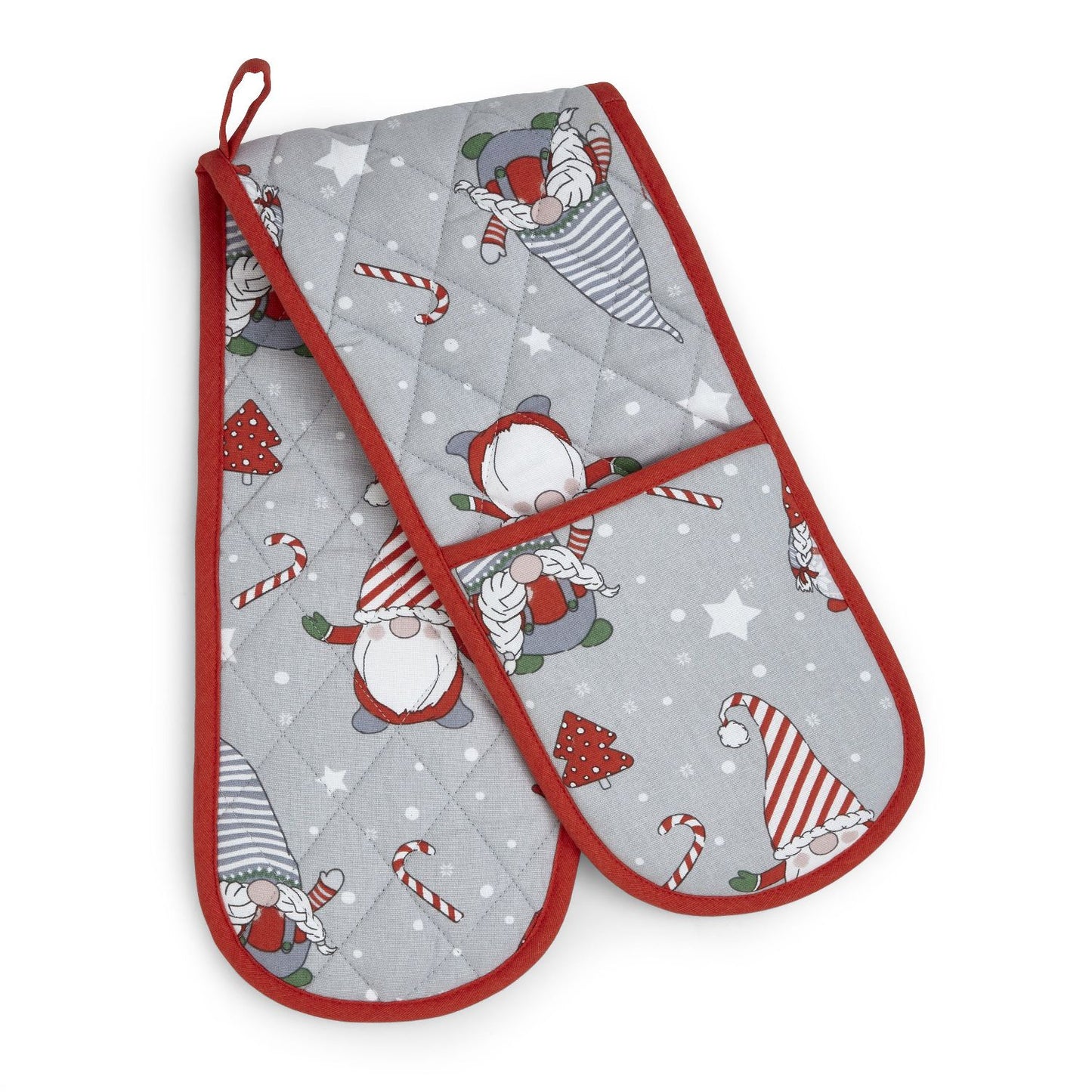 Catherine Lansfield Christmas Gnomes Cotton Double Oven Glove