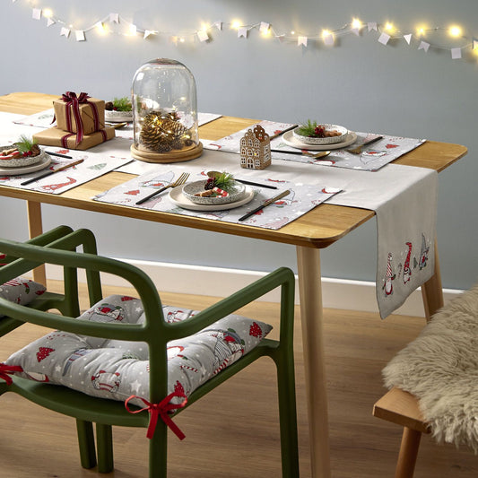 Catherine Lansfield Christmas Gnomes Cotton Table Runner