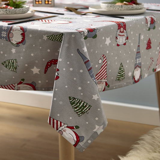 Catherine Lansfield Christmas Gnome Cotton Table Cloth