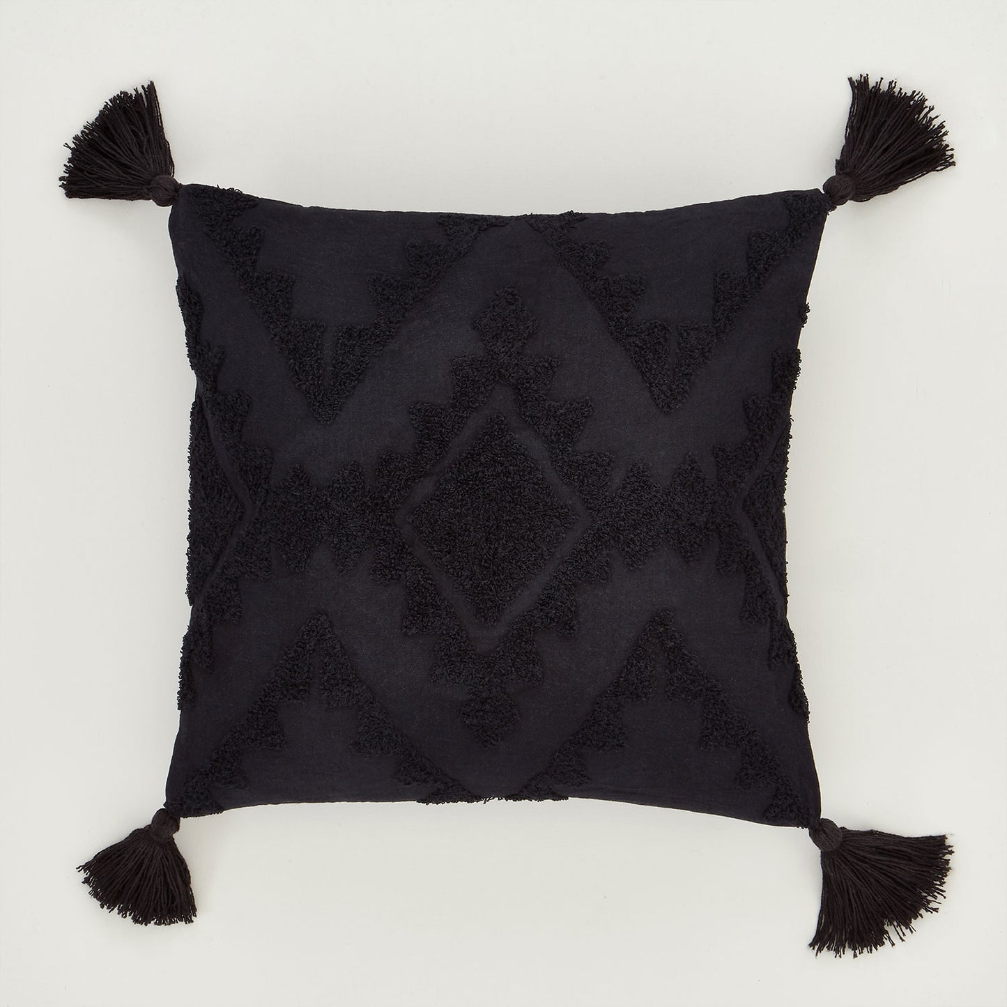 Pineapple Elephant Imani Black Tufted Tassel Cushion (45cm x 45cm)