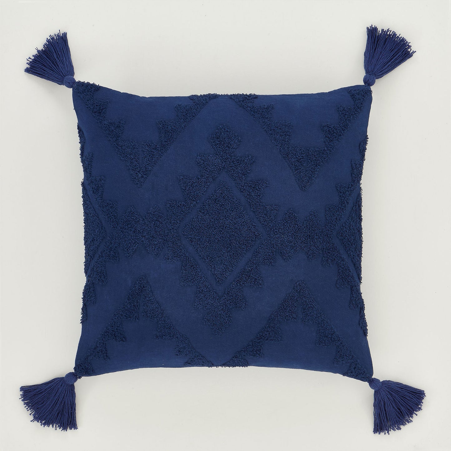 Pineapple Elephant Imani Navy Tufted Tassel Cushion (45cm x 45cm)