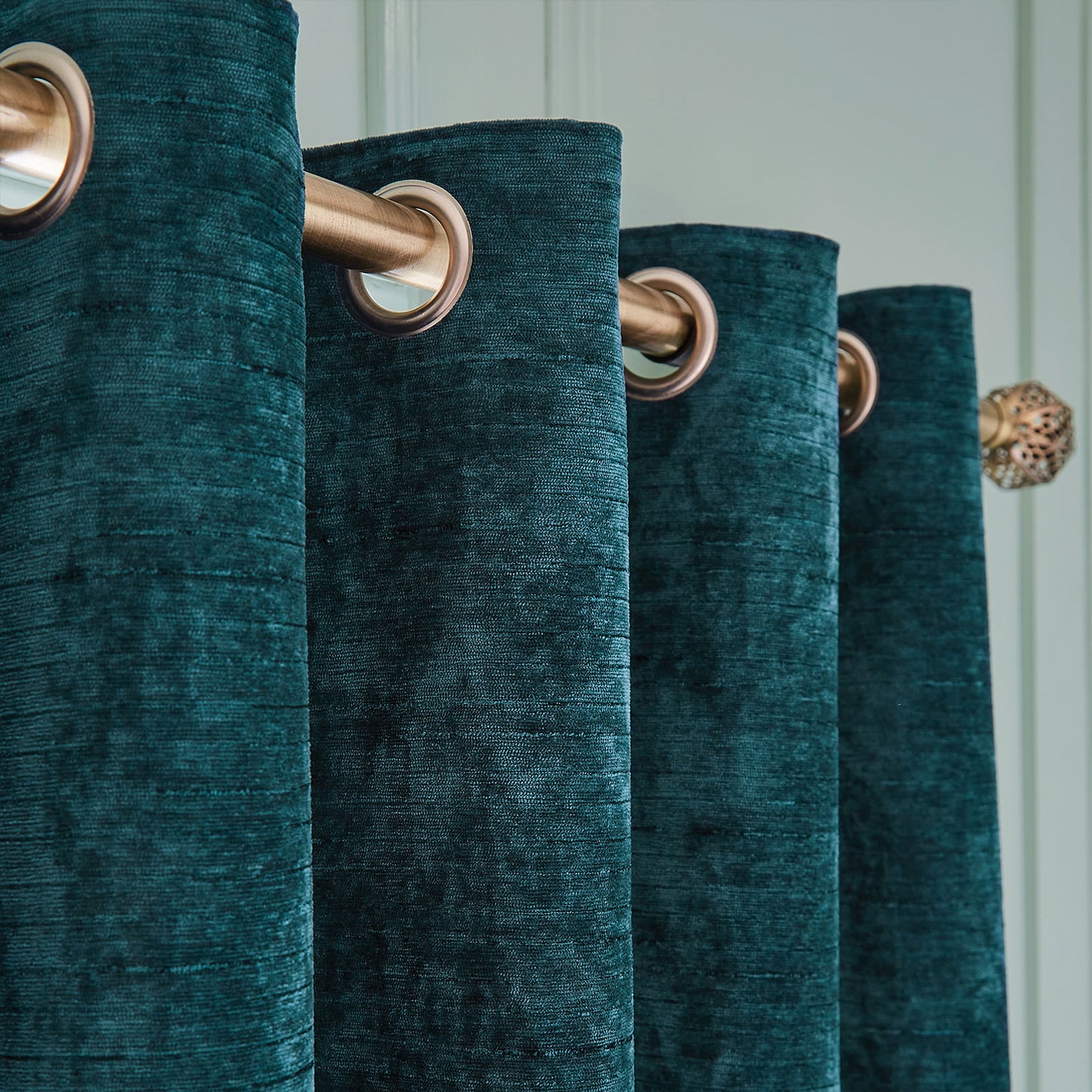Hyperion Interiors Selene Rich Teal Thermal Eyelet Curtains