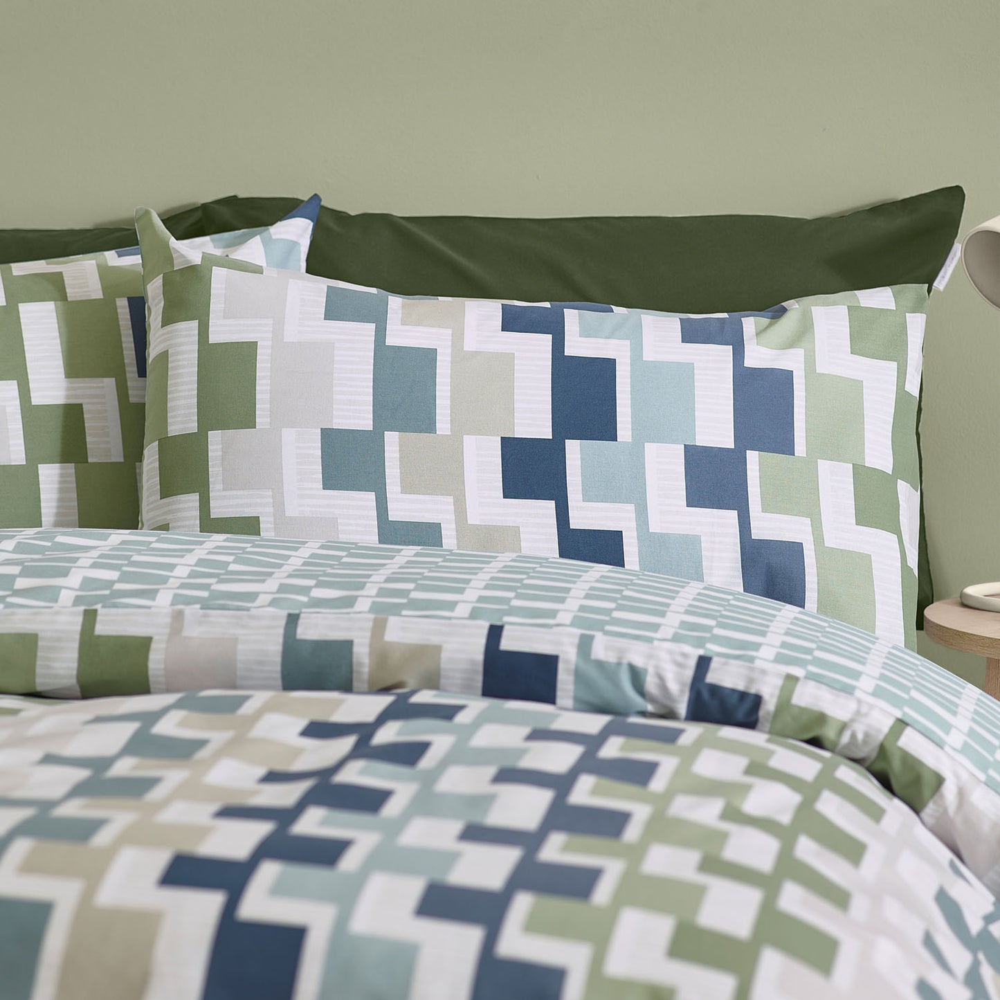 Catherine Lansfield Bryson Geo Blue Reversible Duvet Set