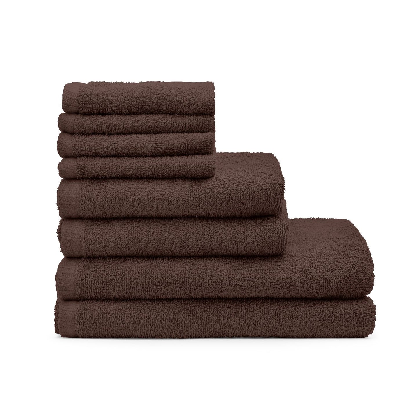 Catherine Lansfield Quick Dry Chocolate Cotton 8 Piece Towel Bale Set