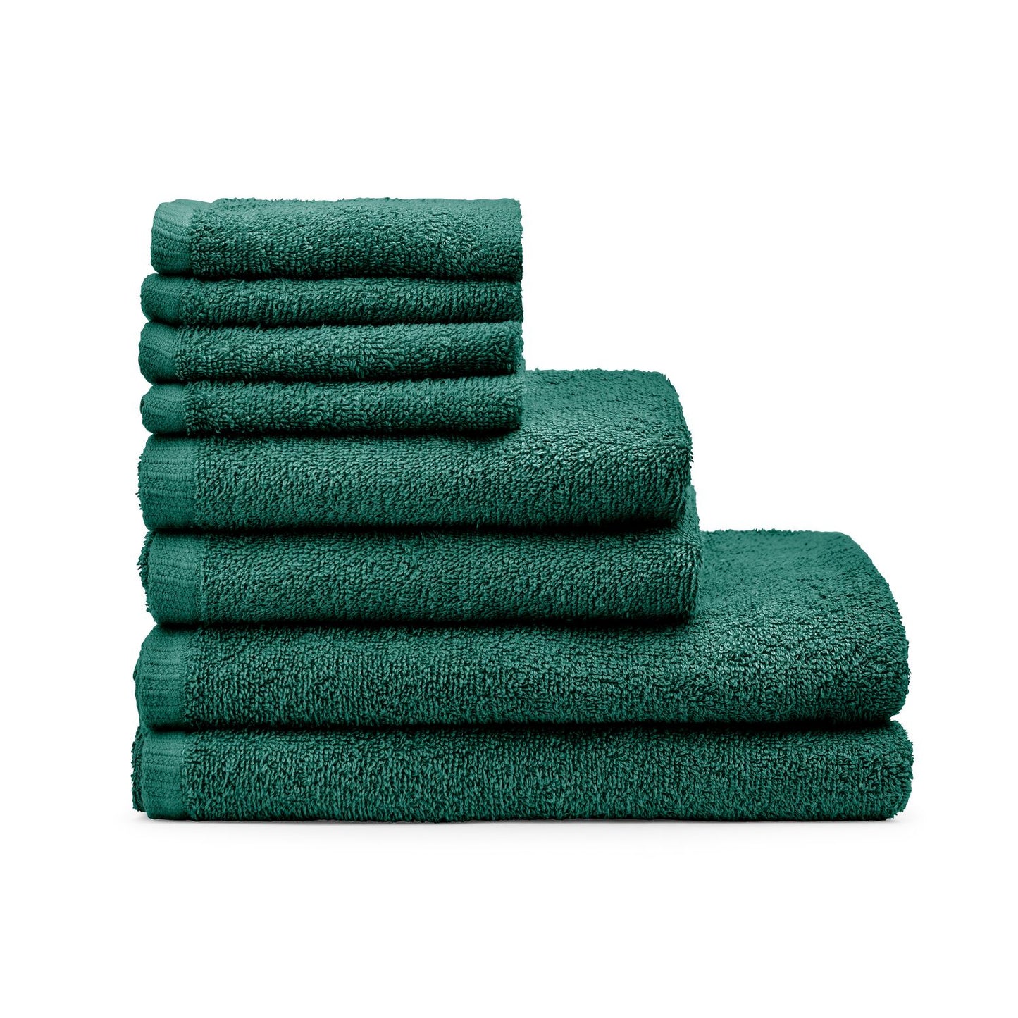 Catherine Lansfield Quick Dry Forest Green Cotton 8 Piece Towel Bale Set