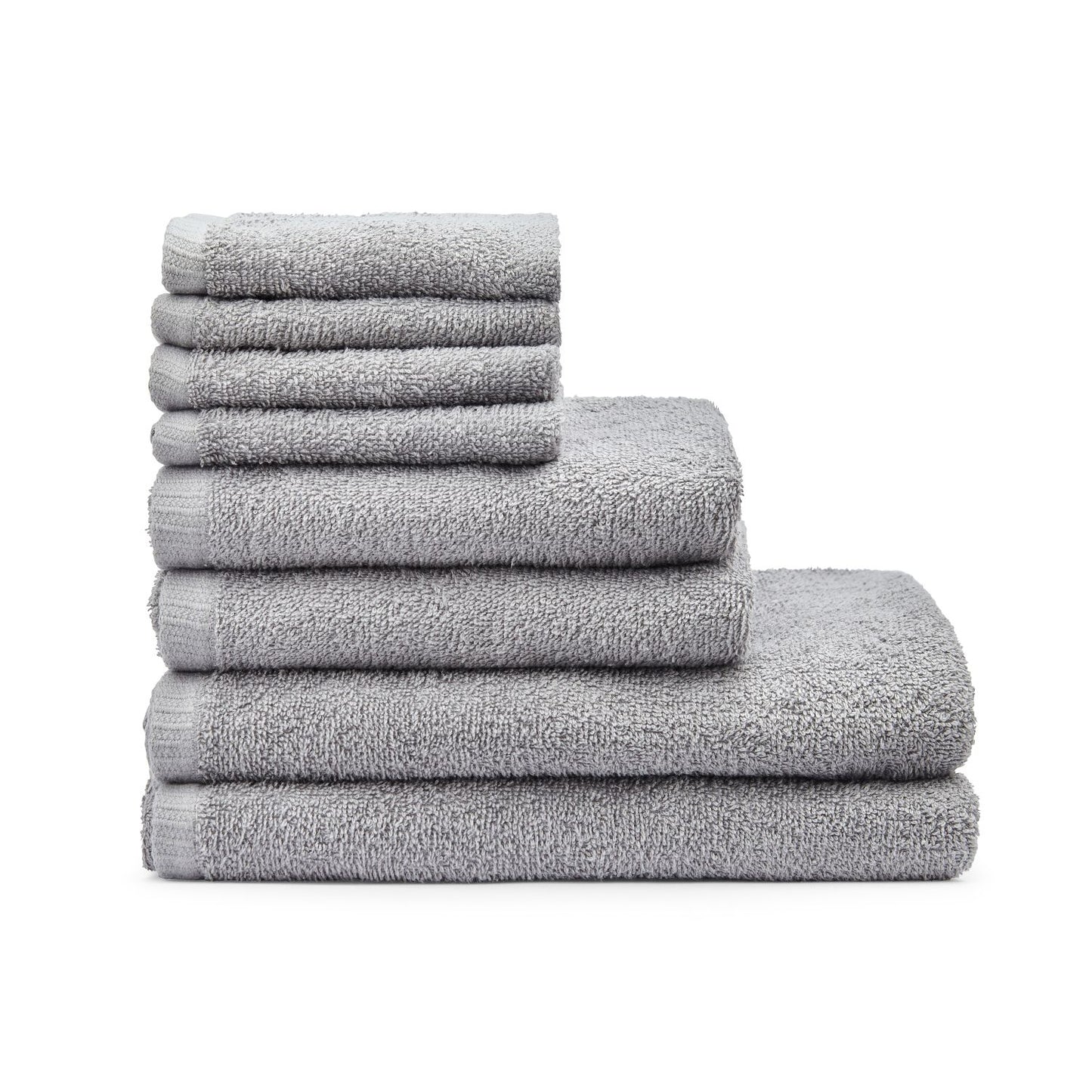 Catherine Lansfield Quick Dry Grey Cotton 8 Piece Towel Bale Set