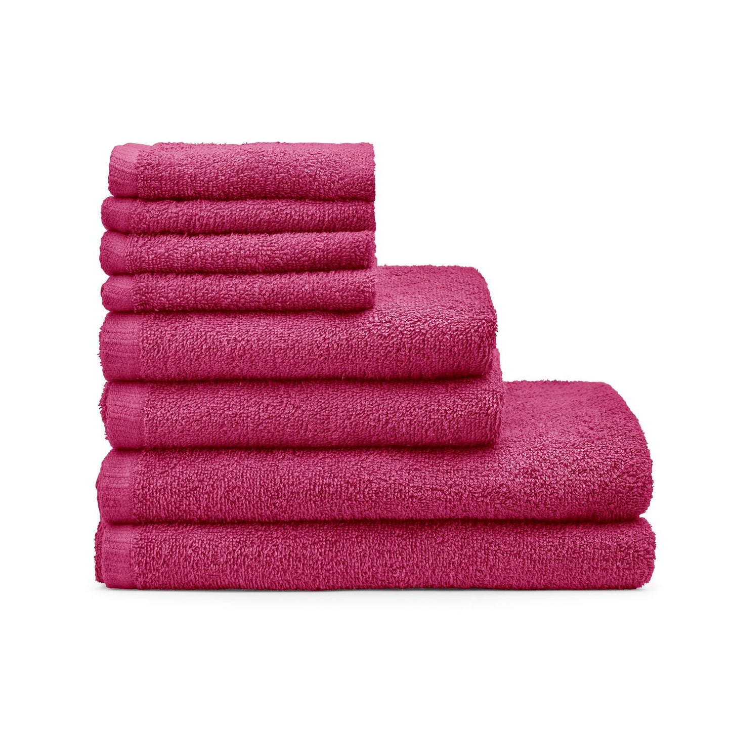 Catherine Lansfield Quick Dry Hot Pink Cotton 8 Piece Towel Bale Set