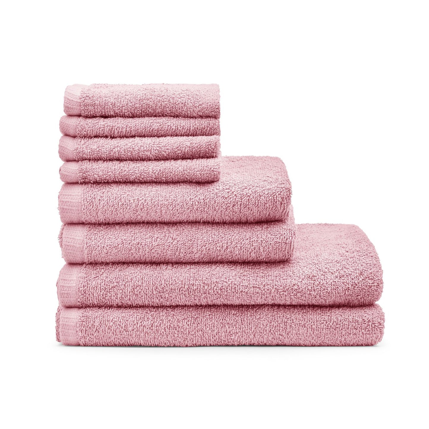 Catherine Lansfield Quick Dry Pink Cotton 8 Piece Towel Bale Set