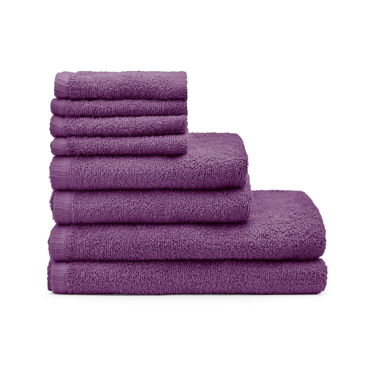 Catherine Lansfield Quick Dry Plum Cotton 8 Piece Towel Bale Set