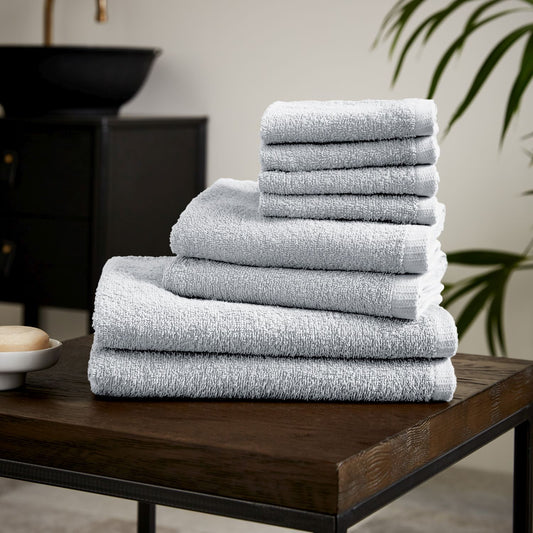 Catherine Lansfield Quick Dry White Cotton 8 Piece Towel Bale Set