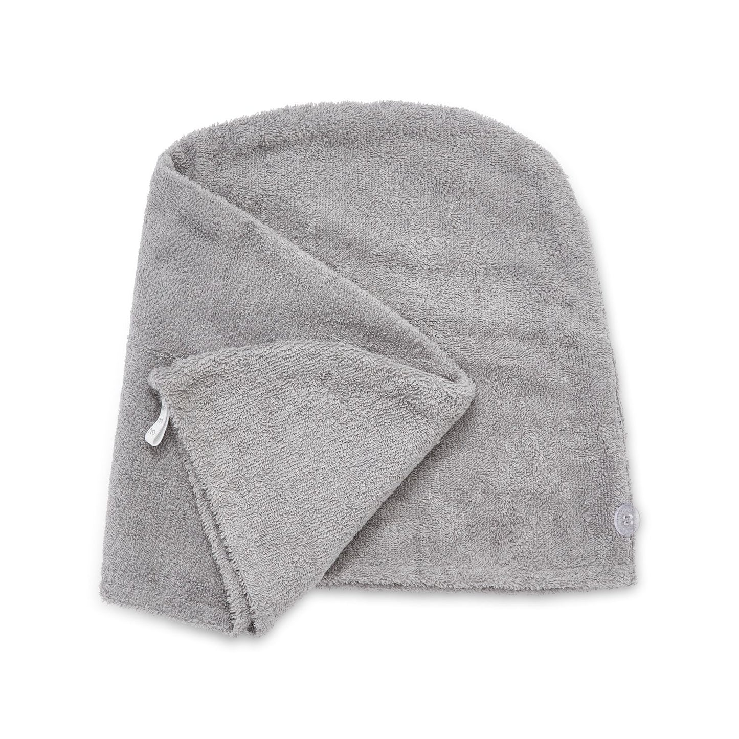 Catherine Lansfield Quick Dry Grey Cotton Turbie Head Wrap Towel (Pair)