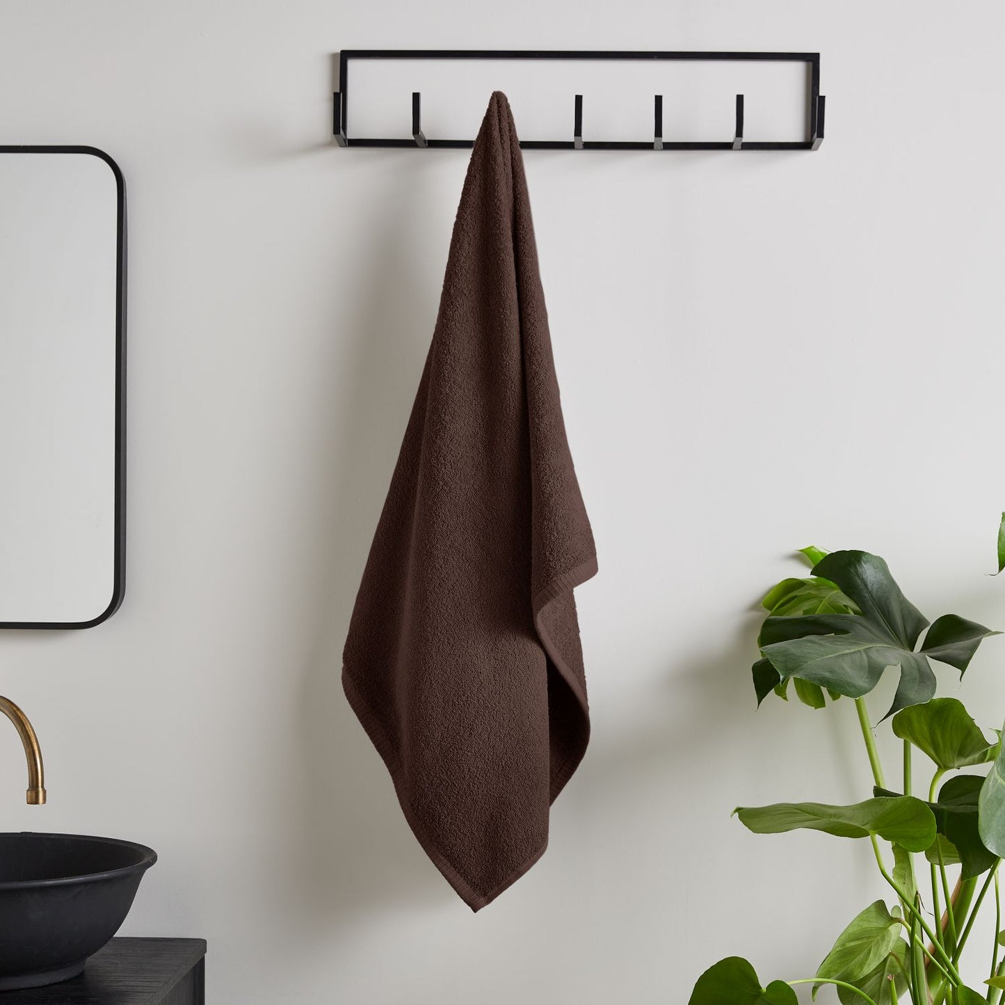 Catherine Lansfield Quick Dry Chocolate Cotton Towels