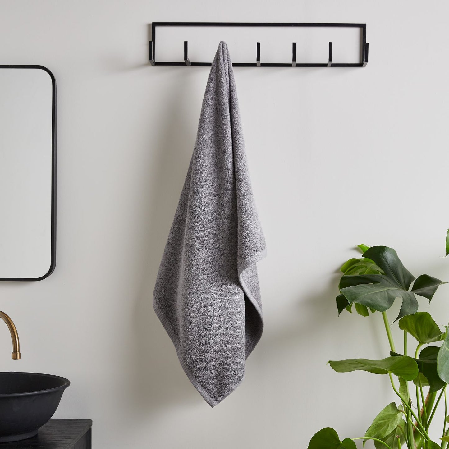 Catherine Lansfield Quick Dry Grey Cotton Towels