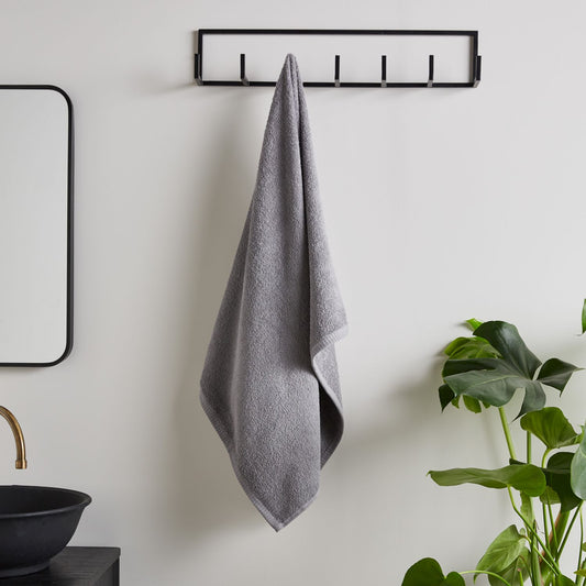 Catherine Lansfield Quick Dry Grey Cotton Towels