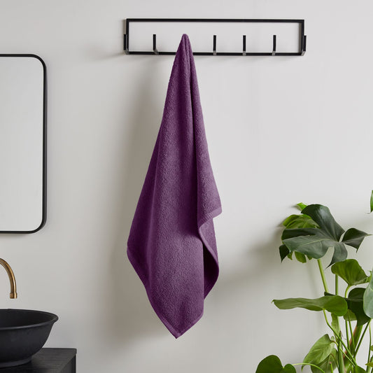 Catherine Lansfield Quick Dry Plum Cotton Towels