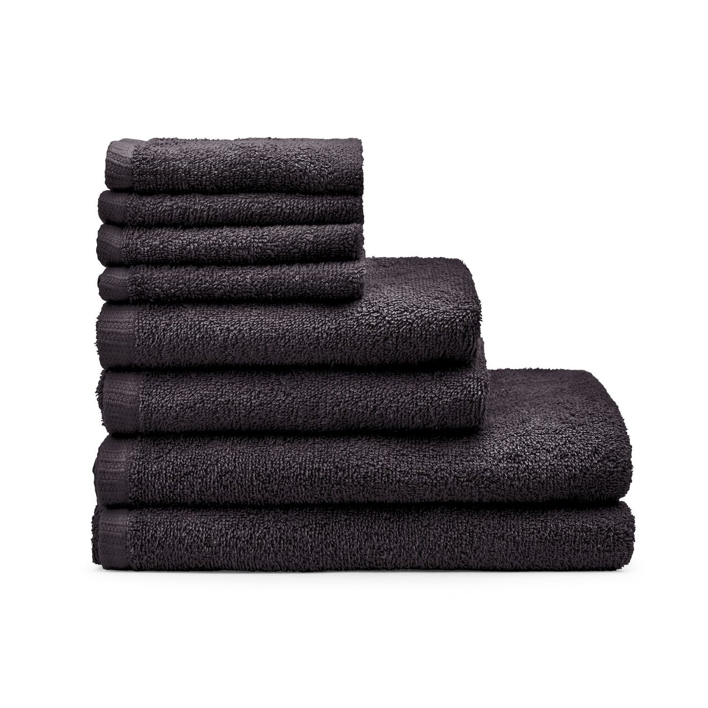 Catherine Lansfield Quick Dry Black Cotton 8 Piece Towel Bale Set