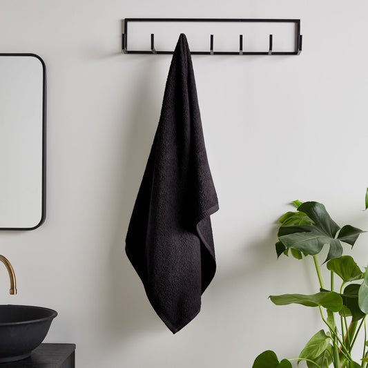 Catherine Lansfield Quick Dry Black Cotton Towels