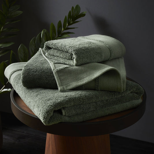 Content By Terence Conran Zero Twist Forest Green Cotton Modal Towels