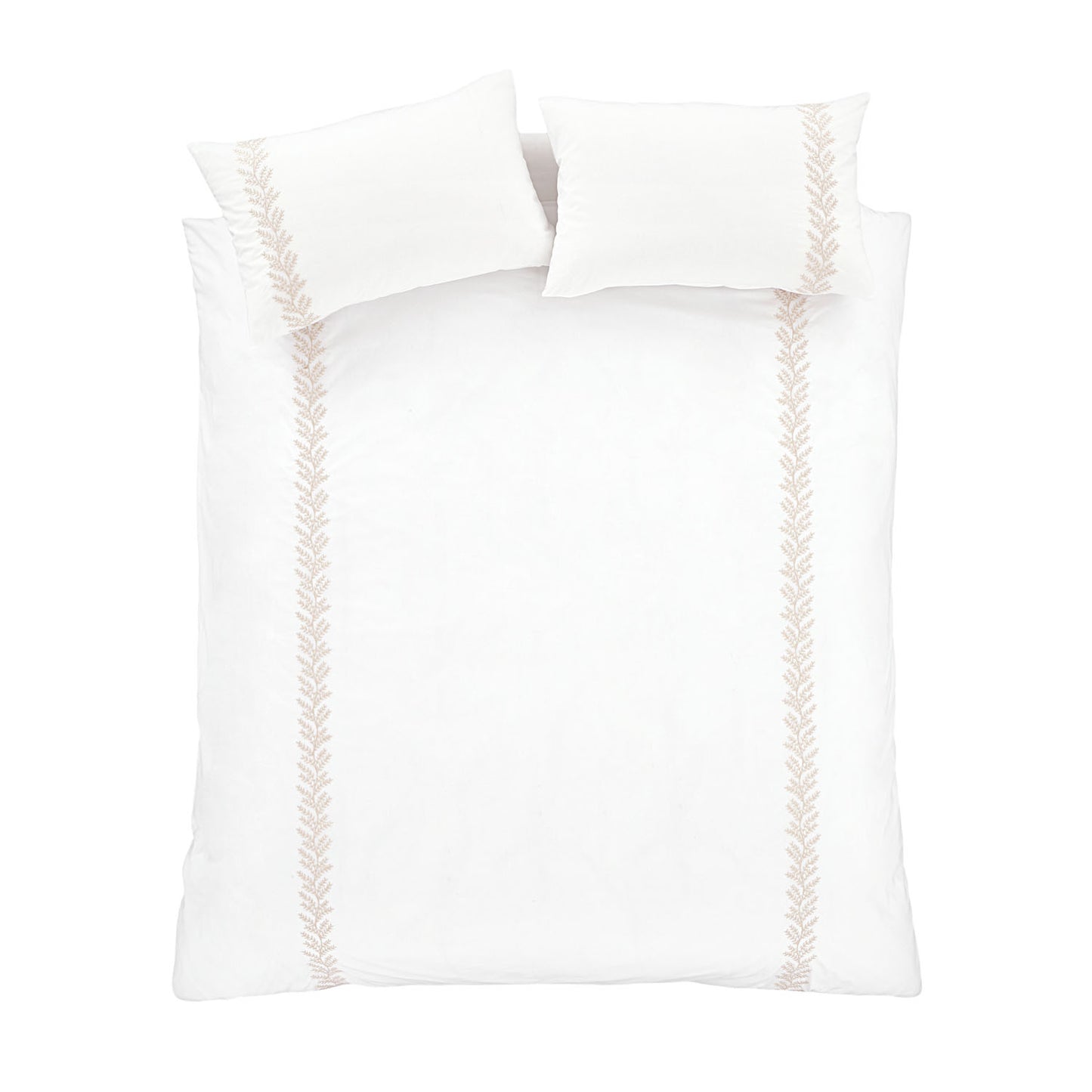 Bianca Embroidery Leaf Natural 180TC Cotton Duvet Set