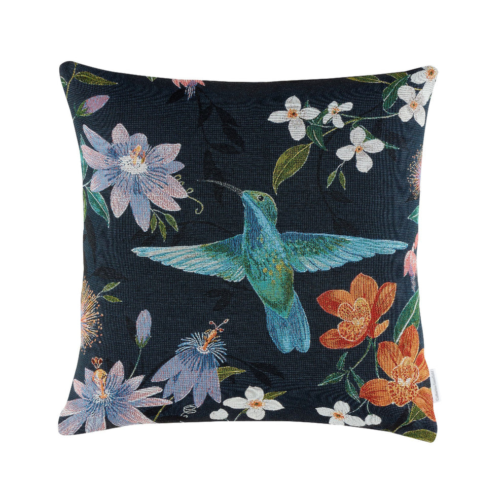 Hummingbird Navy Blue Cushion (43cm x 43cm) Julian Charles Home
