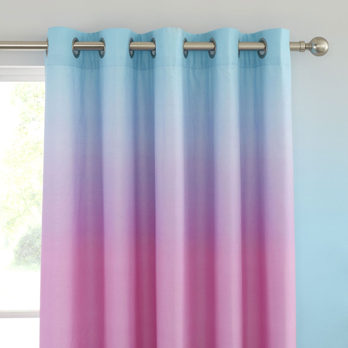 Catherine Lansfield Ombre Rainbow Clouds Pastel Eyelet Curtains