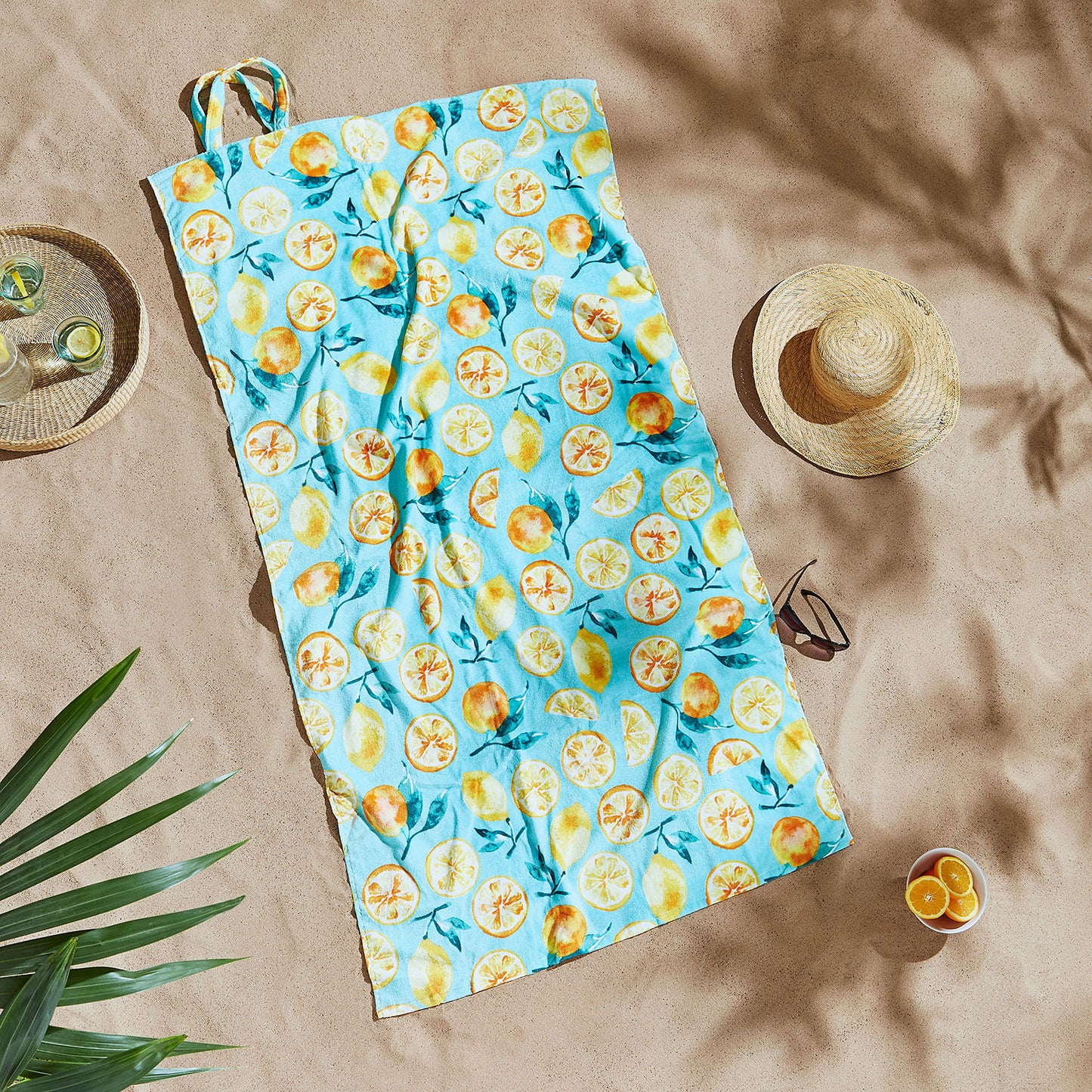 Catherine Lansfield Summer Fruits Cotton Beach Towel in a Bag