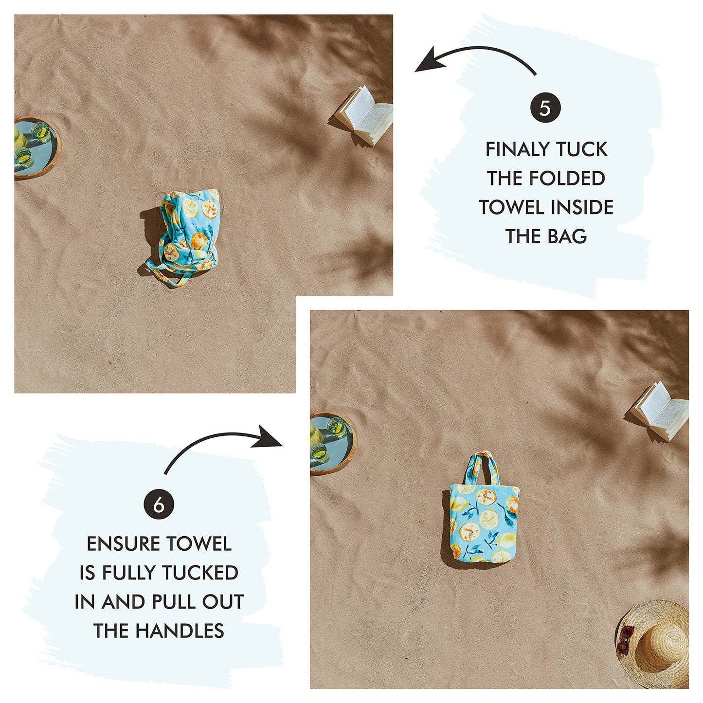 Catherine Lansfield Summer Fruits Cotton Beach Towel in a Bag