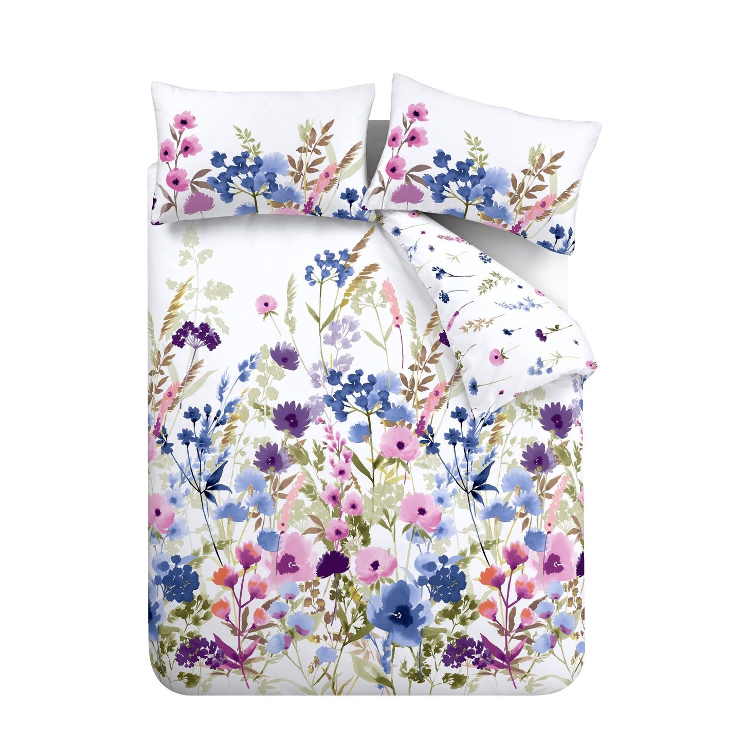 Catherine Lansfield Countryside Floral Pink and Blue Duvet Set