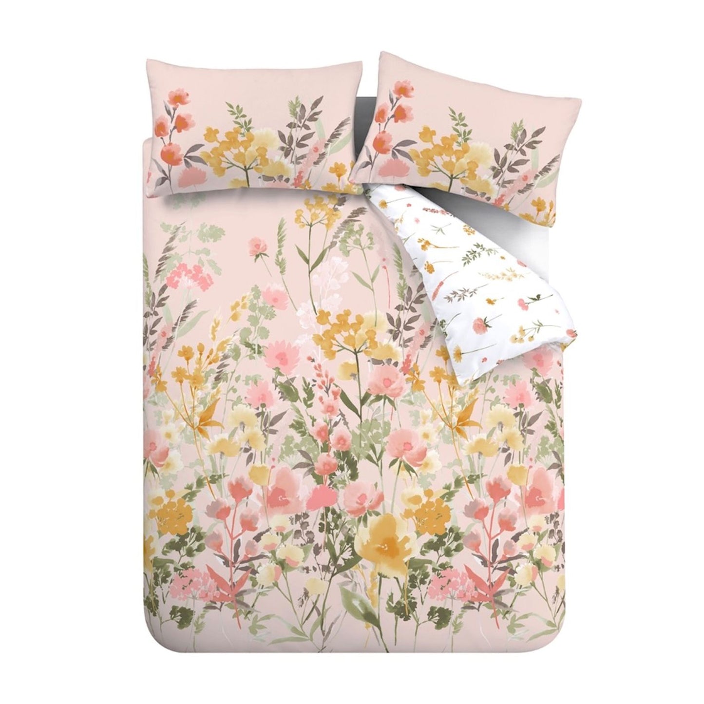 Catherine Lansfield Countryside Floral Pink Reversible Duvet Set