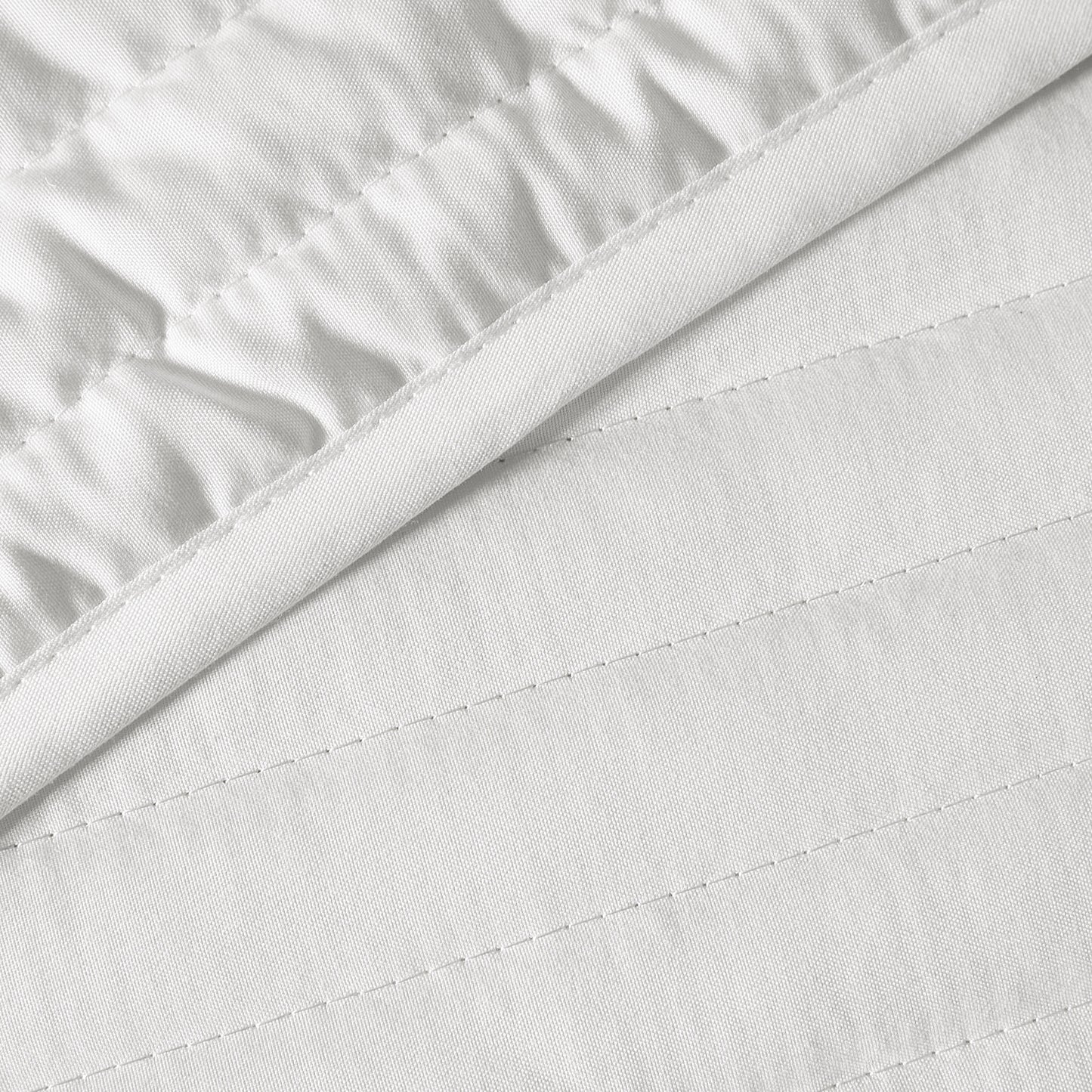 Bianca White Quilted Lines Bedspread (220cm x 230cm)