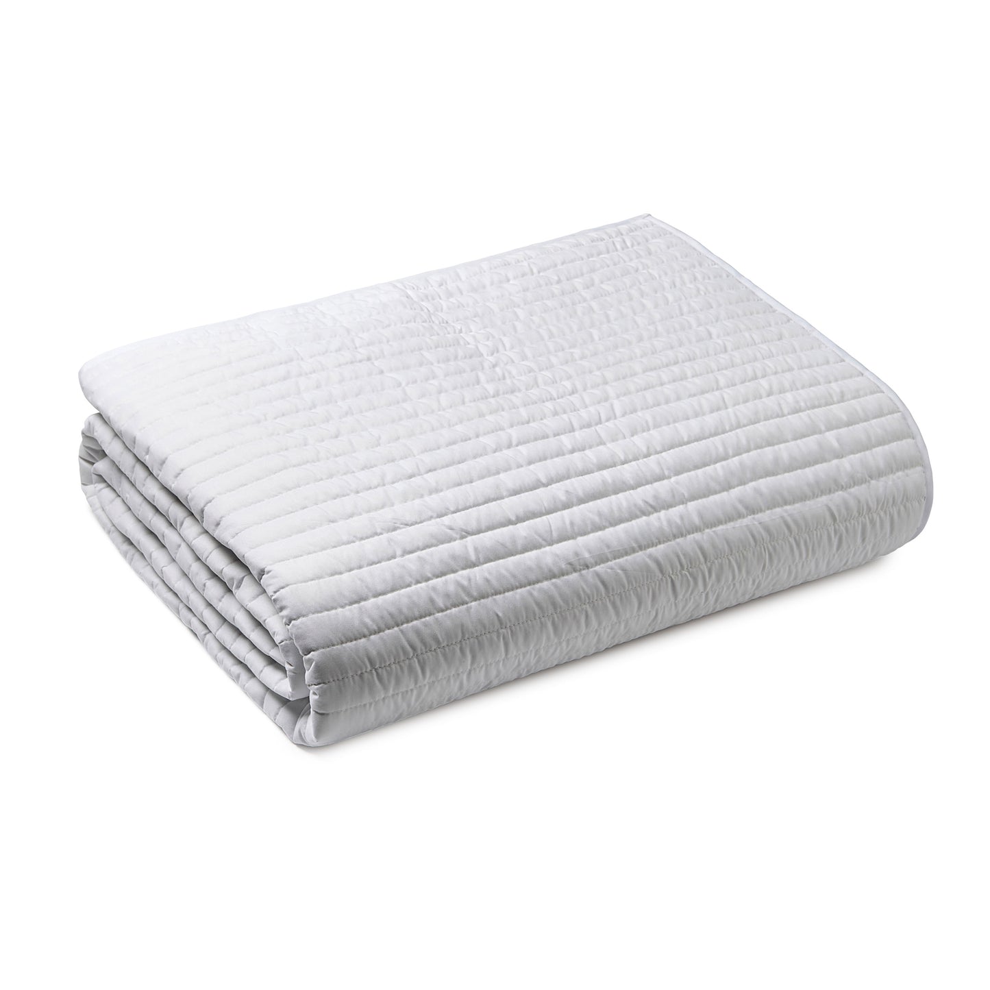 Bianca White Quilted Lines Bedspread (220cm x 230cm)