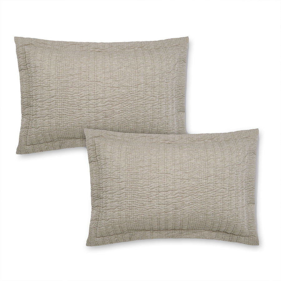 Pineapple Elephant Tamba Quilted Jersey Stripe Oxford Pillowcase Pair