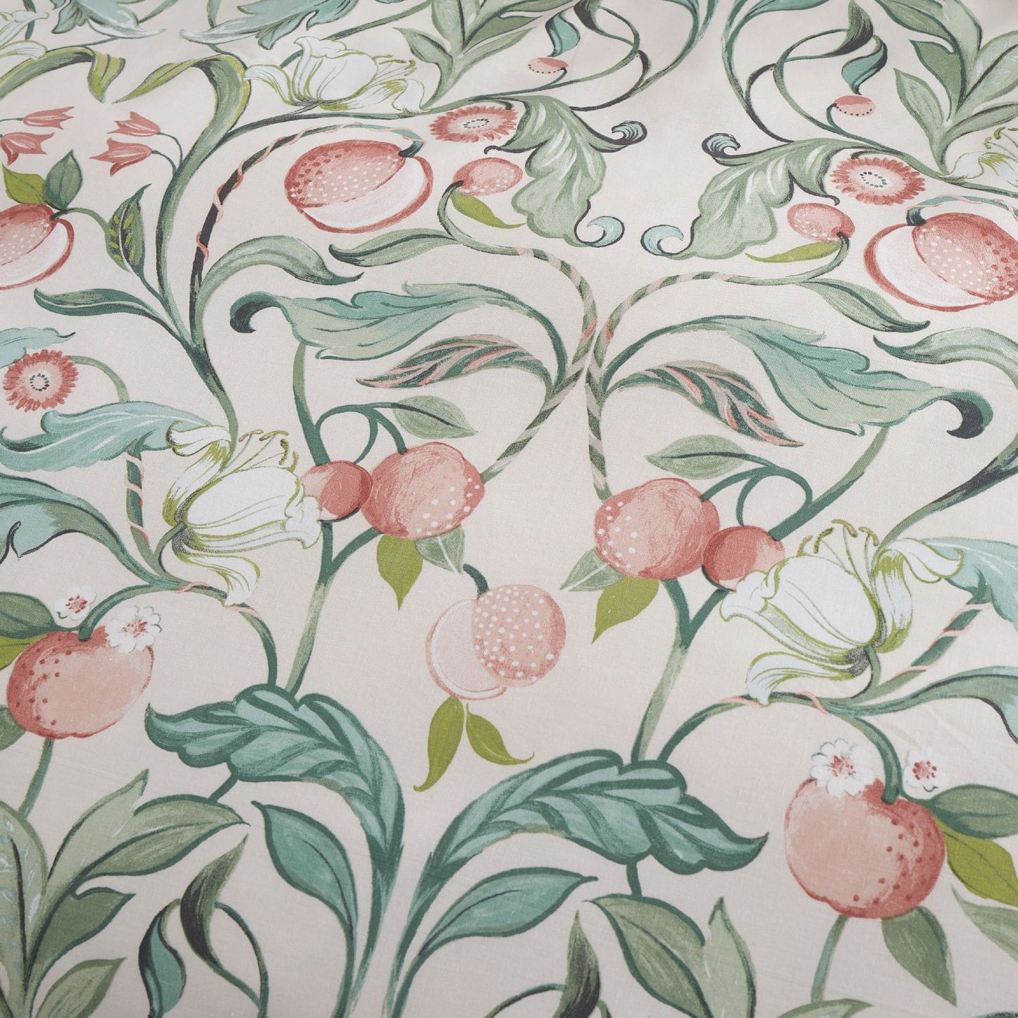 Catherine Lansfield Clarence Natural Floral Reversible Duvet Set