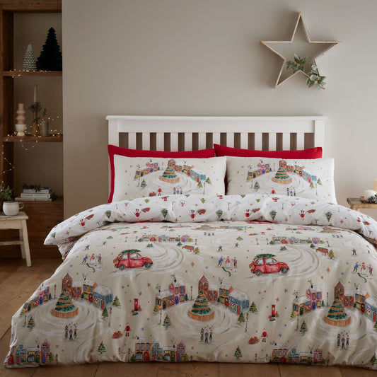 Catherine Lansfield Christmas Town Reversible Duvet Set