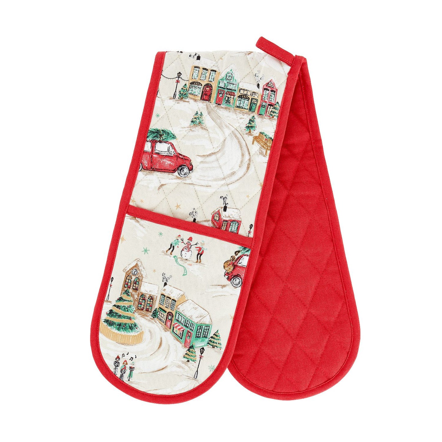 Catherine Lansfield Christmas Town Cotton Double Oven Glove