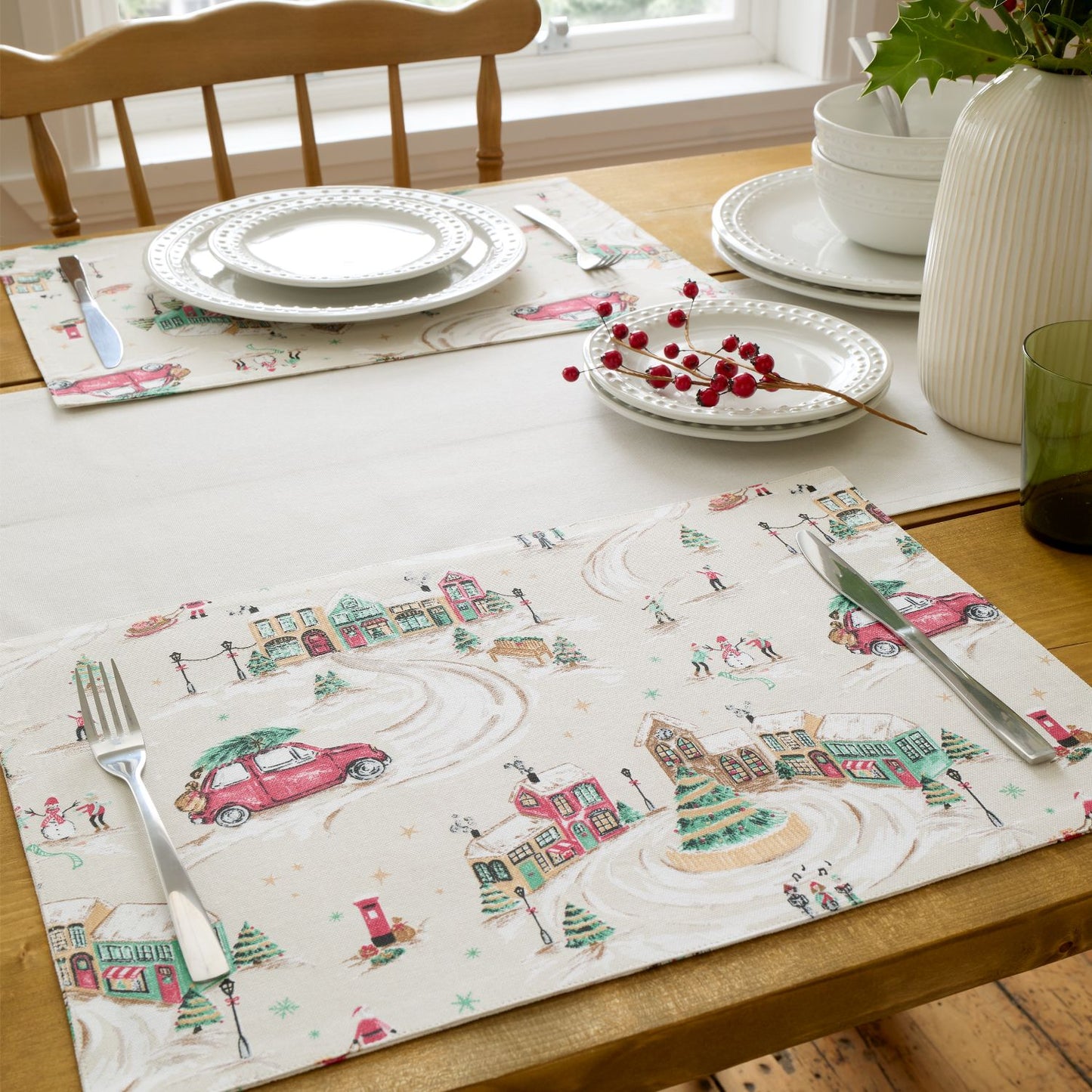 Catherine Lansfield Christmas Town Cotton Placemat 4 Pack