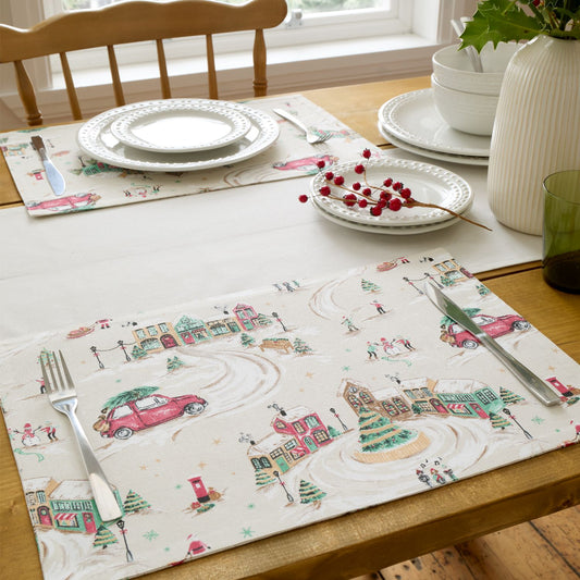 Catherine Lansfield Christmas Town Cotton Placemat 4 Pack